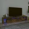 TV Cabinet with LED Lights Smoked Oak 230x36.5x40 cm Colour smoked oak Quantity in Package 1 Width 230 cm 