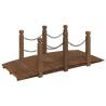 Garden Bridge with Chain Railings - Solid Wood Spruce 150x67cm