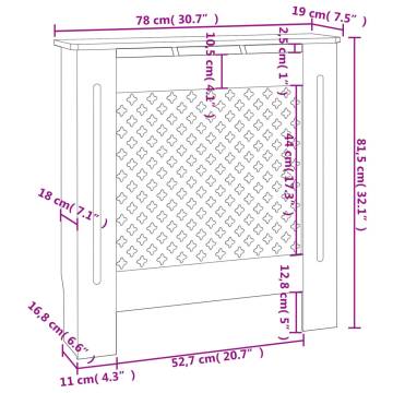 Stylish White MDF Radiator Cover 78 cm | Hipomarket UK