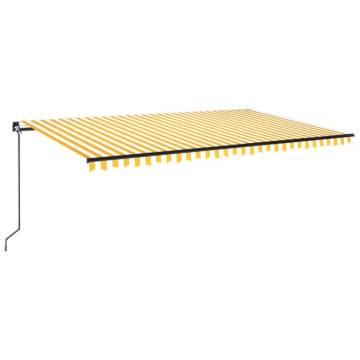 Manual Retractable Awning with LED - Yellow & White 500x300