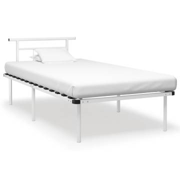 Elegant White Metal Bed Frame 100x200 cm | Hipomarket