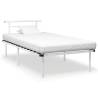 Bed Frame White Metal 100x200 cm Colour white Size 100 x 200 cm 