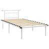 Elegant White Metal Bed Frame 100x200 cm | Hipomarket