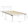 Elegant White Metal Bed Frame 100x200 cm | Hipomarket