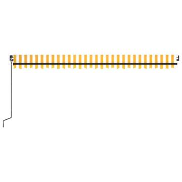 Manual Retractable Awning with LED - Yellow & White 500x300