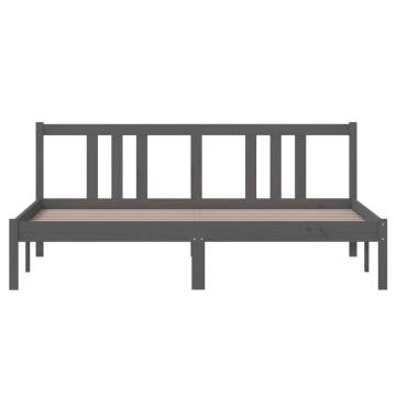 Stylish Grey Solid Wood Bed Frame 160x200 cm - Hipomarket