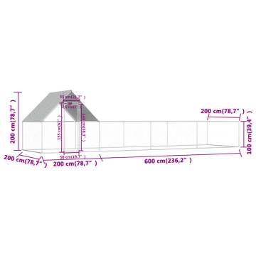 Spacious 8x2x2m Galvanised Steel Chicken Coop