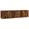 Wall-mounted TV Cabinets - Smoked Oak 80x34.5x40 cm (2 pcs)