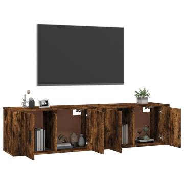 Wall-mounted TV Cabinets - Smoked Oak 80x34.5x40 cm (2 pcs)