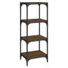 Stylish Brown Oak Book Cabinet | Durable Engineered Wood & Steel