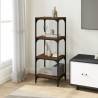 Stylish Brown Oak Book Cabinet | Durable Engineered Wood & Steel