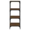 Stylish Brown Oak Book Cabinet | Durable Engineered Wood & Steel