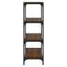 Stylish Brown Oak Book Cabinet | Durable Engineered Wood & Steel