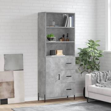 Elegant Highboard Concrete Grey - Stylish Storage Solution