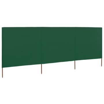 3-Panel Wind Screen Fabric 400x160 cm Green - HIPOMarket