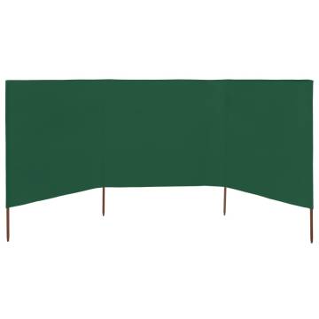 3-Panel Wind Screen Fabric 400x160 cm Green - HIPOMarket