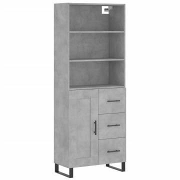 Highboard Concrete Grey | Stylish Engineered Wood Storage