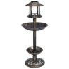 Decorative Birdbath with Solar Powered LED Lights Plastic Colour bronze 