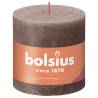 Bolsius Rustic Pillar Candles 3 pcs - Taupe | HipoMarket