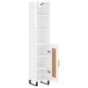 Stylish Highboard High Gloss White - 34.5x34x180 cm