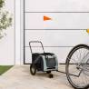 Pet Bike Trailer Grey and Black Oxford Fabric and Iron Colour grey Size 122 x 52 x 53 cm 