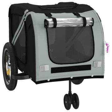 Pet Bike Trailer - Grey & Black Oxford Fabric & Iron | HipoMarket