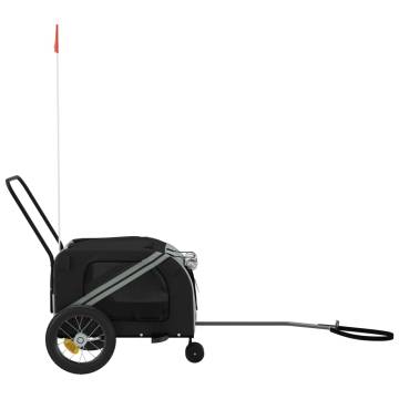 Pet Bike Trailer - Grey & Black Oxford Fabric & Iron | HipoMarket