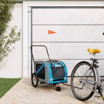 Blue & Grey Pet Bike Trailer | Durable Oxford & Iron Design