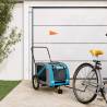 Pet Bike Trailer Blue and Grey Oxford Fabric and Iron Colour blue Size 134 x 68 x 72 cm 