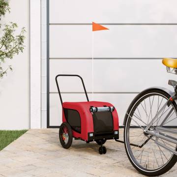 Premium Pet Bike Trailer - Red & Black Oxford Fabric