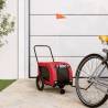 Pet Bike Trailer Red and Black Oxford Fabric and Iron Colour red and black Size 124 x 53 x 53 cm 