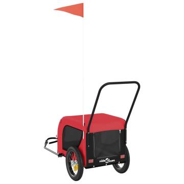 Premium Pet Bike Trailer - Red & Black Oxford Fabric