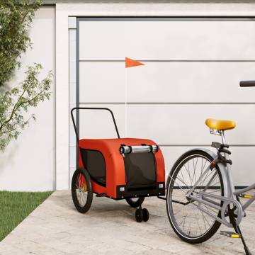 Pet Bike Trailer - Durable Orange & Black for Comfortable Rides