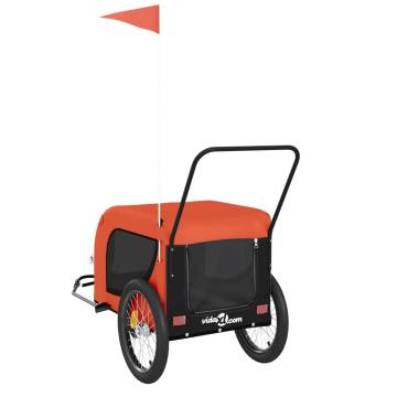 Pet Bike Trailer - Durable Orange & Black for Comfortable Rides