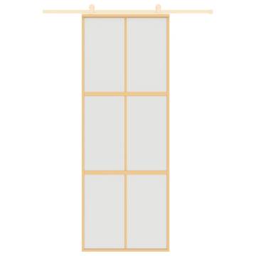 Sliding Door Gold 76x205 cm - Frosted ESG Glass & Aluminium