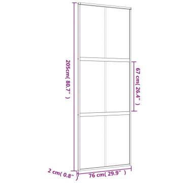 Sliding Door Gold 76x205 cm - Frosted ESG Glass & Aluminium