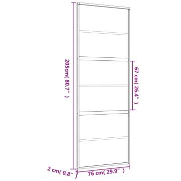 Sliding Door Gold 76x205 cm Clear ESG Glass & Aluminium