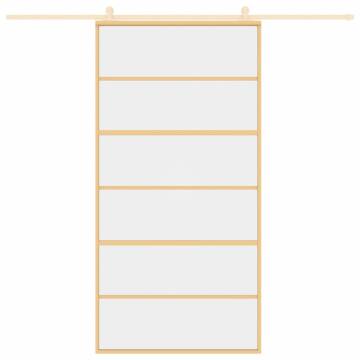 Sliding Door Gold 102.5x205 cm - Clear Glass & Aluminium