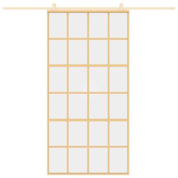 Sliding Door Gold 102.5x205 cm - Clear ESG Glass & Aluminium