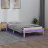 LED Bed Frame 90x190 cm Single Solid Wood Colour natural Size 90 x 190 cm 