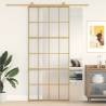 Sliding Door Gold 90x205 cm Frosted ESG Glass and Aluminium Colour gold and matt Size 90 x 205 cm Quantity in Package 1 Pattern 6x4 grids 