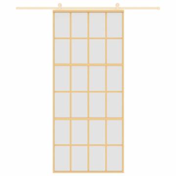 Elegant Sliding Door Gold 90x205 cm with Frosted ESG Glass