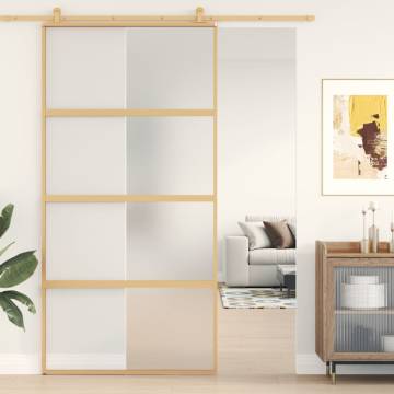 Sliding Door Gold 102.5x205 cm - Frosted ESG Glass & Aluminium