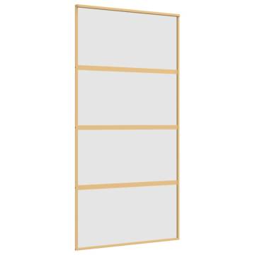 Sliding Door Gold 102.5x205 cm - Frosted ESG Glass & Aluminium