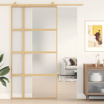 Sliding Door Gold 102.5x205 cm - Frosted ESG Glass & Aluminium