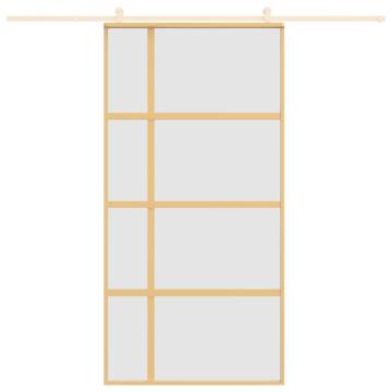 Sliding Door Gold 102.5x205 cm - Frosted ESG Glass & Aluminium