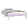 LED Bed Frame 90x190 cm - Single Solid Wood with Lights