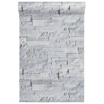 3D Stone Look Wallpaper - Light Grey | HipoMarket