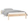 LED Bed Frame 90x190 cm - Single Solid Wood with Lights