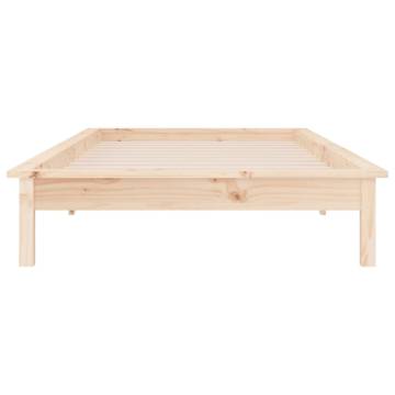 LED Bed Frame 90x190 cm - Single Solid Wood with Lights